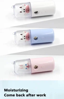 Comfort u0026 Style Frauenpflege|Körperpflege-Mini-Gesichtsdampfer mit Cartoon-Tiermotiv – wiederaufladbarer USB-Luftbefeuchter