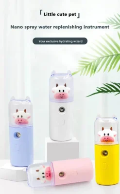 Comfort u0026 Style Frauenpflege|Körperpflege-Mini-Gesichtsdampfer mit Cartoon-Tiermotiv – wiederaufladbarer USB-Luftbefeuchter