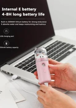 Comfort u0026 Style Frauenpflege|Körperpflege-Mini-Gesichtsdampfer mit Cartoon-Tiermotiv – wiederaufladbarer USB-Luftbefeuchter