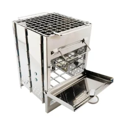 Adventure Basecamp Camping Im Freien|Outdoor-Artikel-Mini-Holzkohlegrill – Faltbarer Outdoor-Campinggrill aus Edelstahl