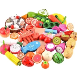 The Decor Haven Babyspielzeug-Mini-Küchen-Spielset mit Lebensmitteln – Kochspielzeug für Kinder