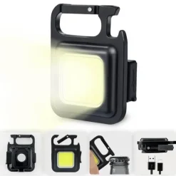 Roam Ready Outdoor-Artikel|Heimwerkzeuge-Mini-LED-Schlüsselanhänger-Taschenlampe – magnetisches Taschenlicht