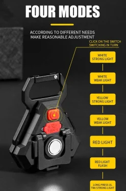 Roam Ready Heimwerkzeuge|Outdoor & Garten-Mini-LED-Schlüsselanhänger-Taschenlampe, Flaschenöffner – kompaktes Multifunktionswerkzeug