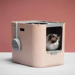 Furendo Haustierzubehör|Reinigungswerkzeuge Für Haustiere-Minimalistische Anti-Geruchs-Katzentoilette – Geruchsreduzierende Toilettenlösung