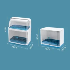 Space Savvy Küche & Esszimmer-Minimalistische Küchen-Aufbewahrungsbox mit Deckel – einfacher Abtropf-Organizer