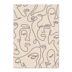 The Gilded Nest Wohndeko-Minimalistisches abstraktes Gesicht verlässt Kunstdruck