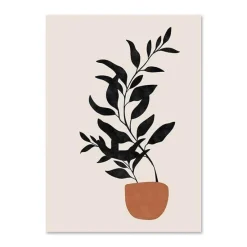 The Gilded Nest Wohndeko-Minimalistisches abstraktes Gesicht verlässt Kunstdruck