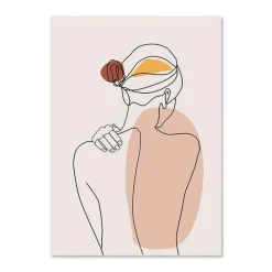 The Gilded Nest Wohndeko-Minimalistisches abstraktes Gesicht verlässt Kunstdruck