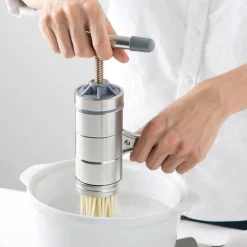 Deco Küche & Esszimmer-Mini-Nudelmaschine aus Edelstahl – Manuelle Nudelmaschine