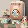 The Decor Haven Babyspielzeug-Mini-Spielzeug-Waschmaschinen-Spielset – drehbares Kinderspielzeug