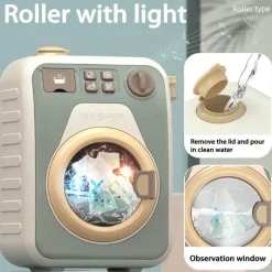 The Decor Haven Babyspielzeug-Mini-Spielzeug-Waschmaschinen-Spielset – drehbares Kinderspielzeug