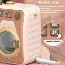 The Decor Haven Babyspielzeug-Mini-Spielzeug-Waschmaschinen-Spielset – drehbares Kinderspielzeug