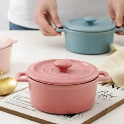 Elegance at the Table Küche & Esszimmer-Mini-Suppenschüssel aus Keramik mit Deckel – vielseitiges Kochgeschirr für Babynahrung