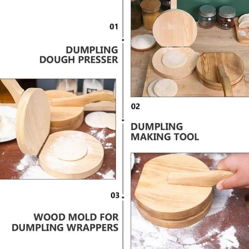 Deco Küche & Esszimmer-Mini-Teigpresse aus Holz – Werkzeug zum Backen von Gebäck und Keksen