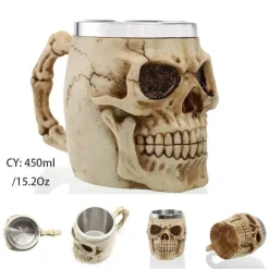 Feast u0026 Flair Küche & Esszimmer-Mittelalterlicher Bierkrug – Edelstahl-Kriegerkrug für die Kneipendekoration