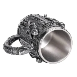 Feast u0026 Flair Küche & Esszimmer-Mittelalterlicher Bierkrug – Edelstahl-Kriegerkrug für die Kneipendekoration