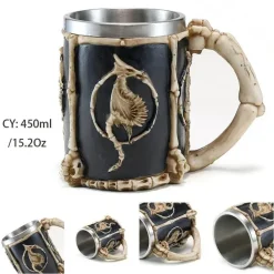 Feast u0026 Flair Küche & Esszimmer-Mittelalterlicher Bierkrug – Edelstahl-Kriegerkrug für die Kneipendekoration