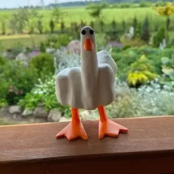 Adventure Basecamp Camping Im Freien|Outdoor-Artikel-Mittelfinger-Entenfigur – Schrullige Wohndekoration aus Kunstharz