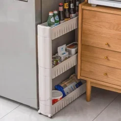 Cozy Living Küche & Esszimmer|Möbel-Mobiles Lagerregal mit Rädern – Kompakter Roll-Organizer