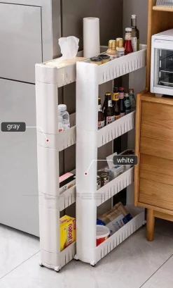 Cozy Living Küche & Esszimmer|Möbel-Mobiles Lagerregal mit Rädern – Kompakter Roll-Organizer