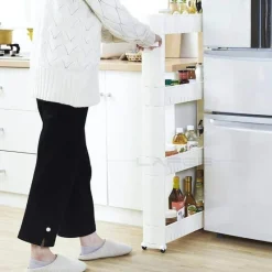 Cozy Living Küche & Esszimmer|Möbel-Mobiles Lagerregal mit Rädern – Kompakter Roll-Organizer