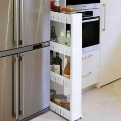 Cozy Living Küche & Esszimmer|Möbel-Mobiles Lagerregal mit Rädern – Kompakter Roll-Organizer