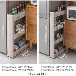 Cozy Living Küche & Esszimmer|Möbel-Mobiles Lagerregal mit Rädern – Kompakter Roll-Organizer