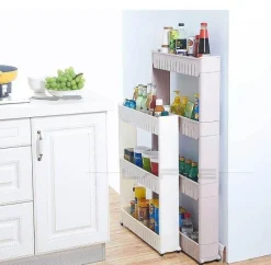 Cozy Living Küche & Esszimmer|Möbel-Mobiles Lagerregal mit Rädern – Kompakter Roll-Organizer