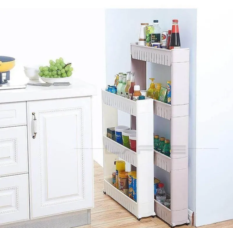 Cozy Living Küche & Esszimmer|Möbel-Mobiles Lagerregal mit Rädern – Kompakter Roll-Organizer