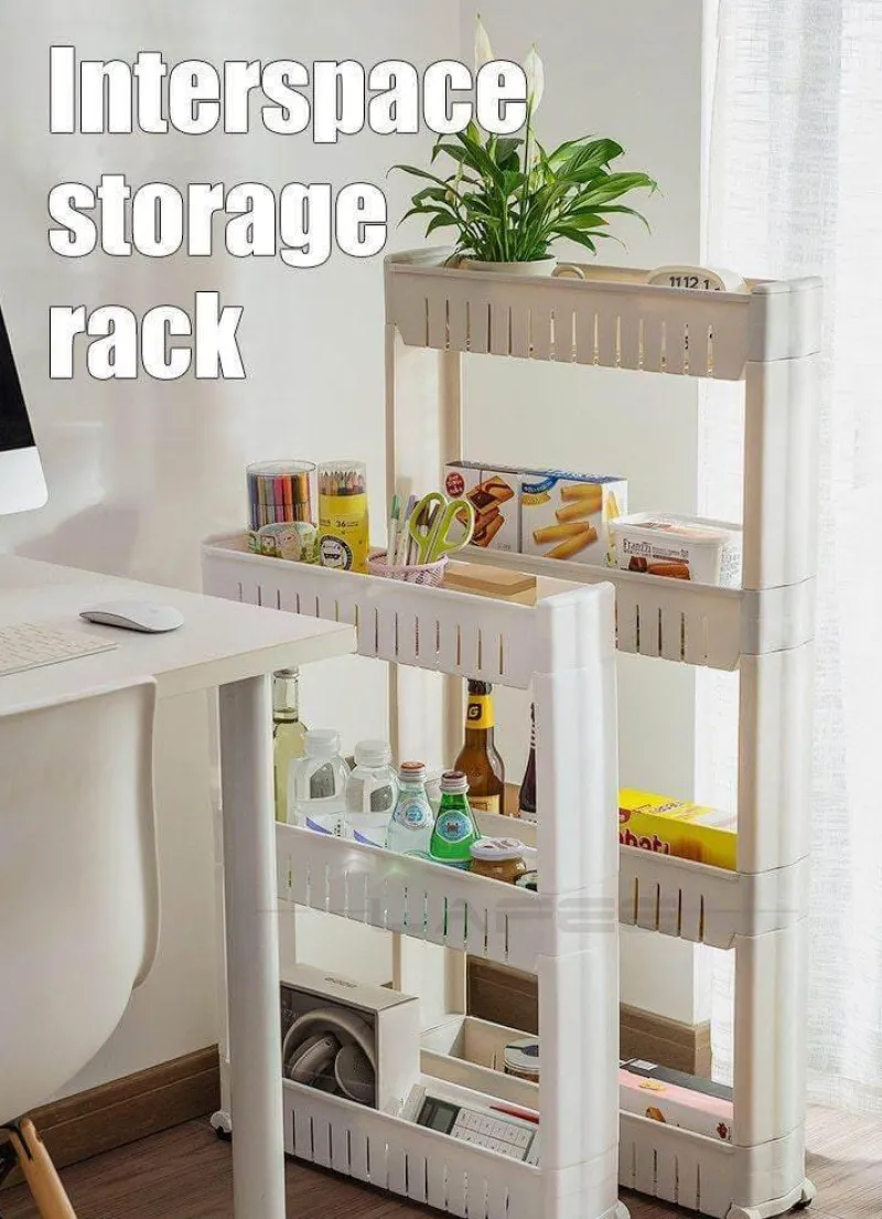 Cozy Living Küche & Esszimmer|Möbel-Mobiles Lagerregal mit Rädern – Kompakter Roll-Organizer