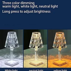 The Gilded Nest Beleuchtung-Modern Desk Lamp - Stylish Diamond Acrylic Light