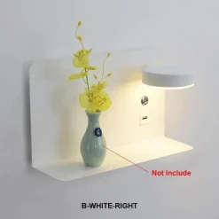 Comfort u0026 Style Beleuchtung-Modern LED Wall Lamp with USB Charger - Pragmatism Shelf Light