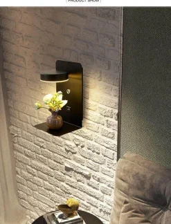Comfort u0026 Style Beleuchtung-Modern LED Wall Lamp with USB Charger - Pragmatism Shelf Light