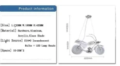 Comfort u0026 Style Beleuchtung-Modern Motorcycle Chandelier - Unique Aluminum Glass Light Fixture