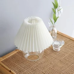 Bright Accents Beleuchtung-Moderne Glas-Tischlampe – Stilvolle Plissee-Beleuchtung für Zuhause