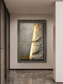 Timeless Touch Beleuchtung-Moderne LED-Wandleuchte aus Porzellan mit Felsstruktur - Innenbeleuchtung