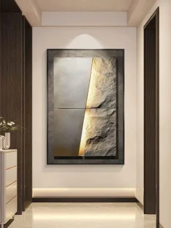 Timeless Touch Beleuchtung-Moderne LED-Wandleuchte aus Porzellan mit Felsstruktur - Innenbeleuchtung