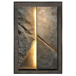 Timeless Touch Beleuchtung-Moderne LED-Wandleuchte aus Porzellan mit Felsstruktur - Innenbeleuchtung