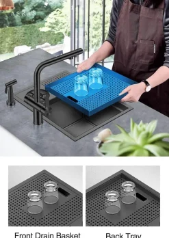 Deco Küche & Esszimmer-Moderne Nano Black Küchenspüle – Elegantes Design