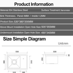 Deco Küche & Esszimmer-Moderne Nano Black Küchenspüle – Elegantes Design