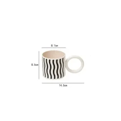 Plates u0026 More Küche & Esszimmer-Moderne Porzellantasse – 300 ml Kaffeetasse mit Ringgriff