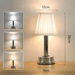 Illuminate Home Beleuchtung-Moderne Stoff-Tischlampe – Stilvolles, sanftes Nachtlicht