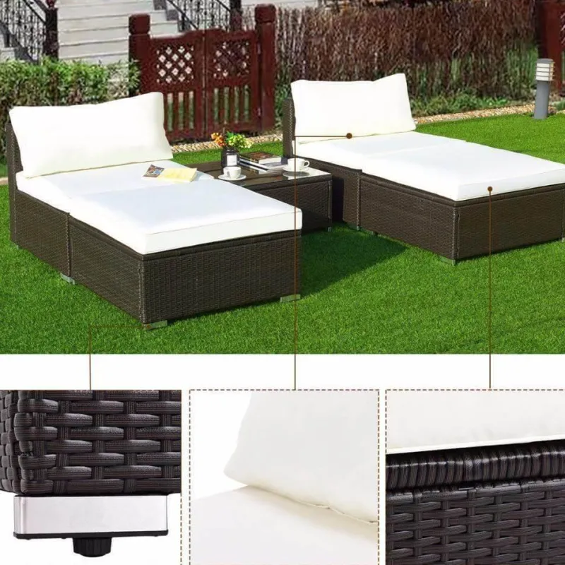 Nomad Gear Camping Im Freien|Möbel-Moderne 5-teilige Terrassen-Loungemöbel