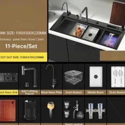 Space Savvy Küche & Esszimmer-Moderne Wasserstation für die Küchenspüle – effizientes, stromlinienförmiges Design