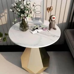 The Lounge Loft Möbel-Moderner Beistelltisch aus Schiefer - Firmin Akzenttisch in Schieferoptik