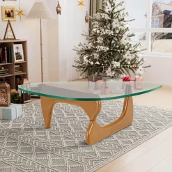 Comfort u0026 Style Möbel-Moderner Couchtisch aus Glas – elegantes unregelmäßiges Design für das Wohnzimmer