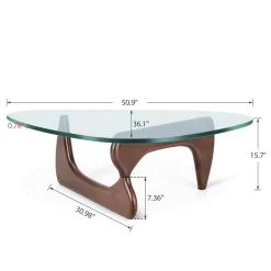 Comfort u0026 Style Möbel-Moderner Couchtisch aus Glas – elegantes unregelmäßiges Design für das Wohnzimmer