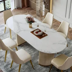 The Lounge Loft Möbel-Moderner Esstisch aus Schiefer – Zeitgenössische Esszimmermöbel