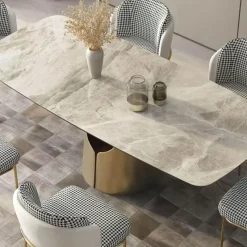 The Lounge Loft Möbel-Moderner Esstisch aus Schiefer – Zeitgenössische Esszimmermöbel