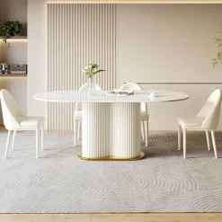 The Lounge Loft Möbel-Moderner Esstisch mit Glasplatte - Debora Slate Furniture